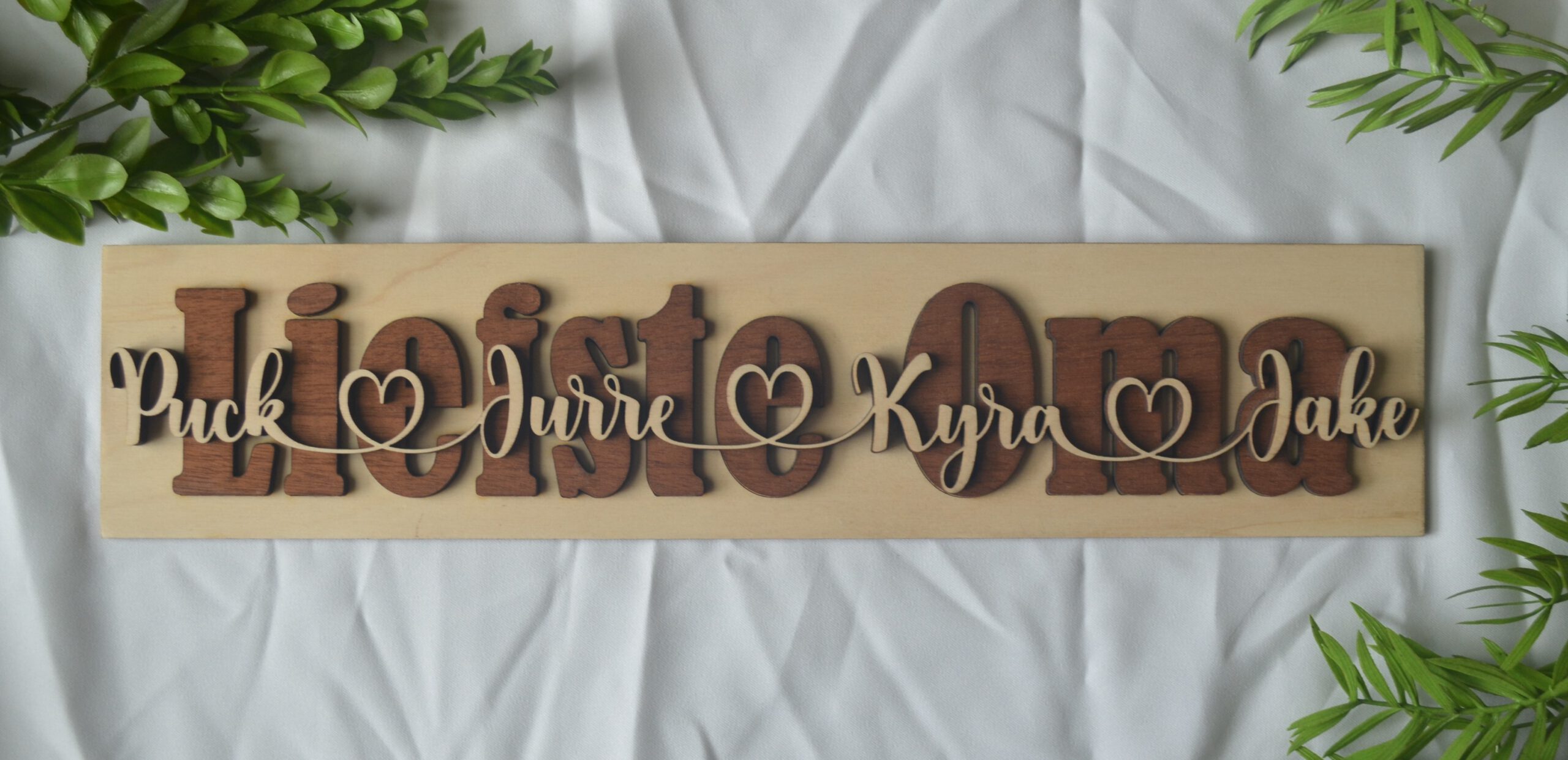 Gelaagd namenbord Gelaagd namenbord